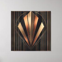 Art Deco Metallische Geometrische Eleganz Leinwanddruck