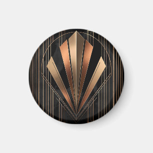 Art Deco Metallische Geometrische Eleganz Magnet
