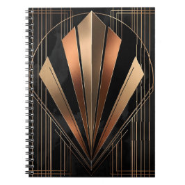 Art Deco Metallische Geometrische Eleganz Notizblock