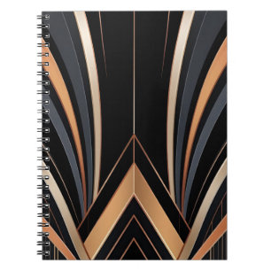 Art Deco Metallische Geometrische Eleganz Notizblock