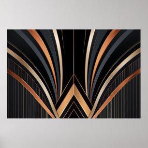 Art Deco Metallische Geometrische Eleganz Poster