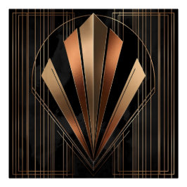 Art Deco Metallische Geometrische Eleganz Poster