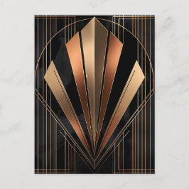 Art Deco Metallische Geometrische Eleganz Postkarte