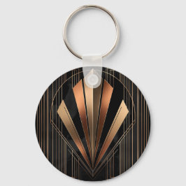 Art Deco Metallische Geometrische Eleganz Schlüsselanhänger