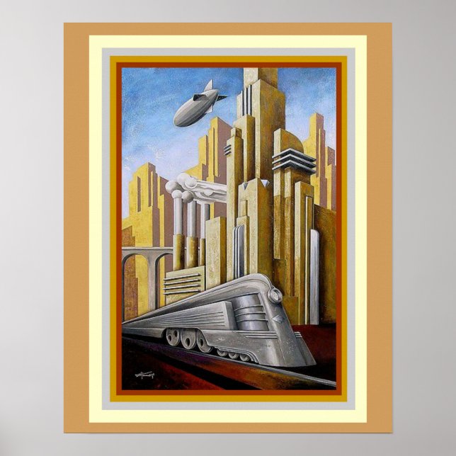Art Deco Metropolis Themenposter 16 x 20 Poster (Vorne)