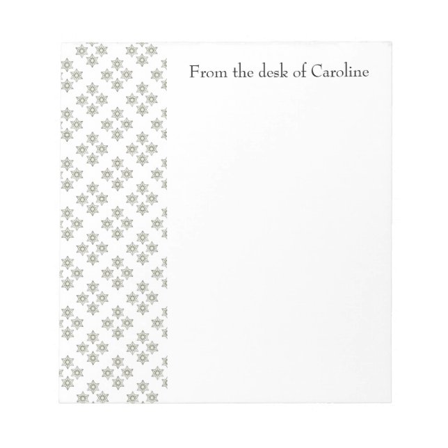 Art Deco Mini Stars Personalisiert Notepad Notizblock (Vorderseite)