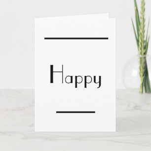 Art Deco Minimal Typografie Happy Birthday Karte