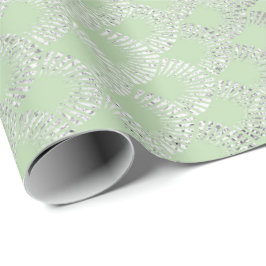 Art Deco Mint Green Silver Scales Vip Geschenkpapier