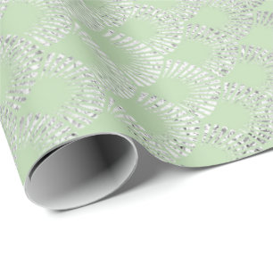 Art Deco Mint Green Silver Scales Vip Geschenkpapier
