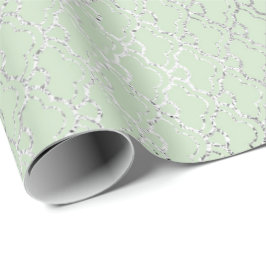 Art Deco Mint Green Silver Scales Vip Geschenkpapier