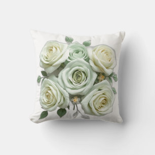 Art Deco Mint Grüne Rose Kissen