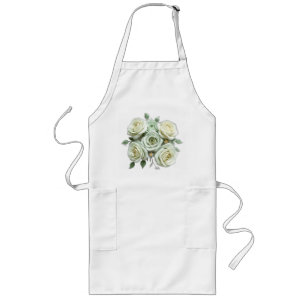 Art Deco Mintgrüne Florale Rosen Lange Schürze