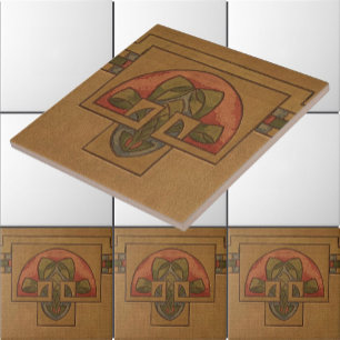 Art Deco, Mission oder Handwerker Stil Floral Frie Fliese