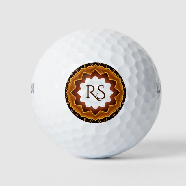 Art Deco Mit Monogramm Golfplätze Golfball (Vorderseite)