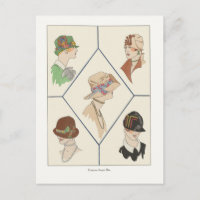 Art Deco Modedesign Women in Hats, 1920er