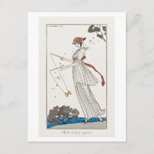 Art Deco Modeplatte Sommerkleid von Barbier Postkarte