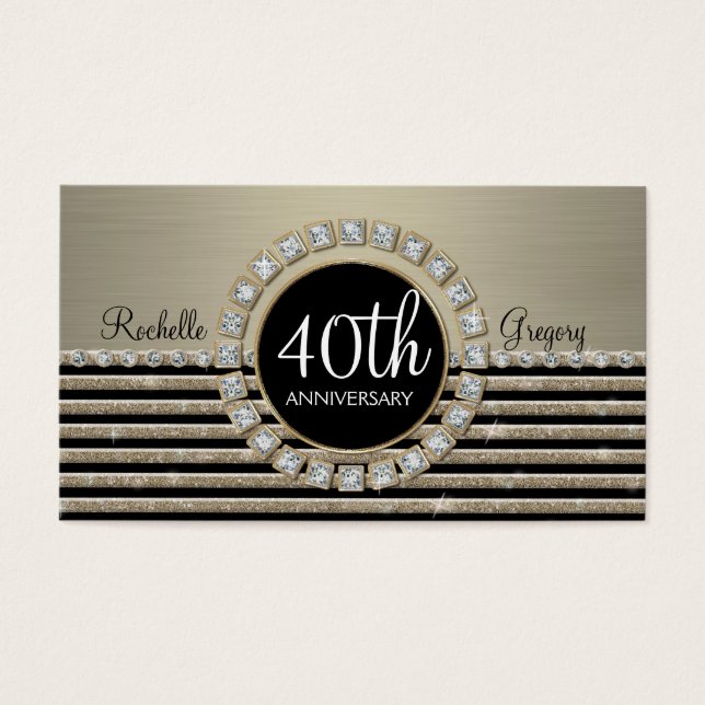 Art Deco Moderner Horizontaler Streifen Glitzer 40 (Vorderseite)