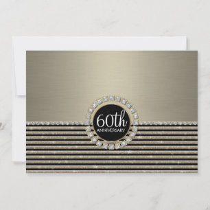 Art Deco Moderner, horizontaler Strip Glitzer Look Einladung
