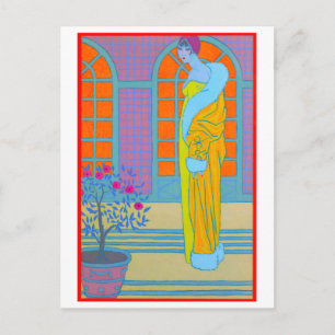 Art Deco Modezeichnung von George Barbier Postkarte