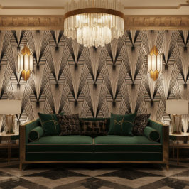 Art Deco Monochrom Tapete