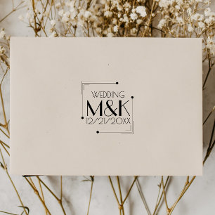 Art Deco Monogram 1920er Hochzeitskautschuk-Briefm Gummistempel