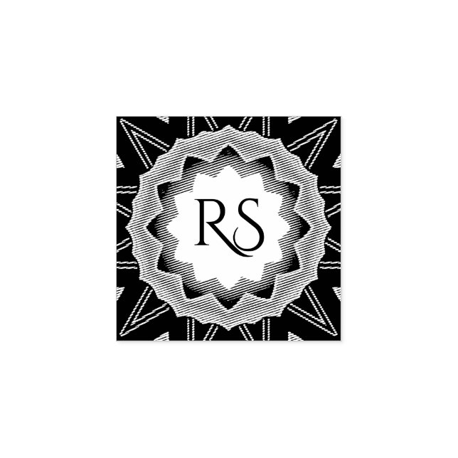 Art Deco Monogram Art Briefmarke Gummistempel (Prägung)