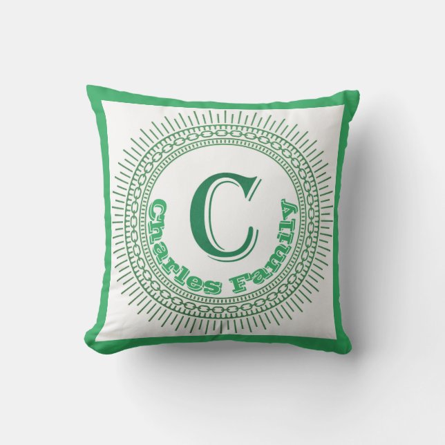 Art Deco Monogram "C" benutzerdefinierbar Kissen (Vorderseite)