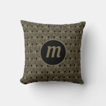Art Deco Monogram Gold Black