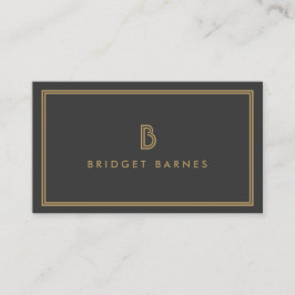 ART DECO MONOGRAM INITIAL LOGO in GOLD and GRAY Visitenkarte