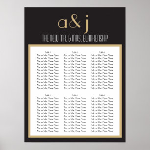 Art Deco Monogram Wedding Chart 2 Poster