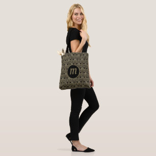 Art Deco Monogramm Gold und Schwarz