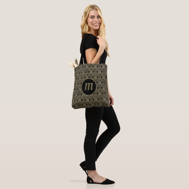 Art Deco Monogramm Gold und Schwarz (Am Model)