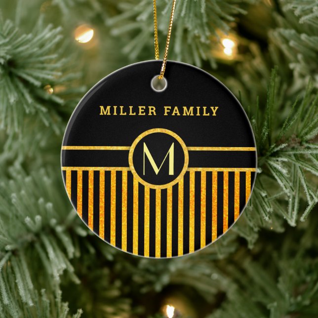 Art Deco Monogramm Keramik Ornament (Baum)
