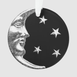 Art Deco Moon and Stars - Schwarz und Silber Ornament