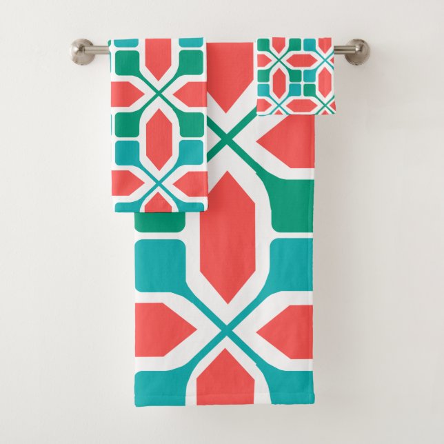 Art Deco Mosaic Badhandtuch Set (Insitu)