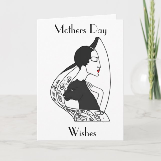 ART DECO MOTHERS DAY GREETING CARD KARTE (Vorderseite)