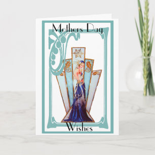 ART DECO MOTHERS DAY GREETING CARD KARTE