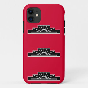 Art Deco Motif in B&W und Red Case-Mate iPhone Cas Hülle
