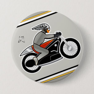 Art-Deco-Motorrad (3"-Button) Button