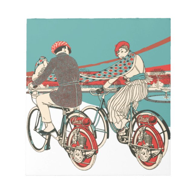 Art Deco Motorradfahren Notizblock (Vorderseite)