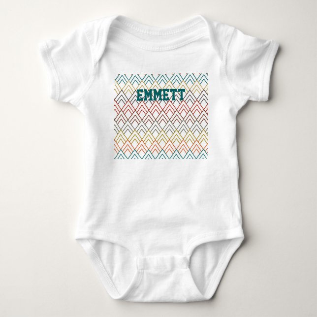 Art Deco Mountains Baby Bodysuit Strampler (Vorderseite)