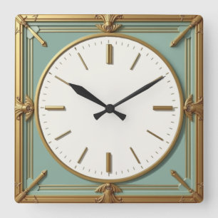 Art Deco Münze Quadratische Wanduhr