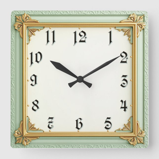 Art Deco Münze Quadratische Wanduhr (Vorderseite)