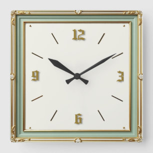 Art Deco Münze Quadratische Wanduhr