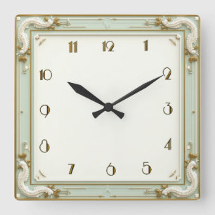 Art Deco Münze Quadratische Wanduhr