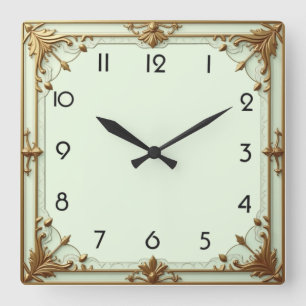 Art Deco Münze Quadratische Wanduhr