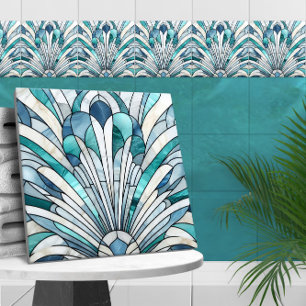 Art Déco - Muschel aus gefestigtem Glas Fliese