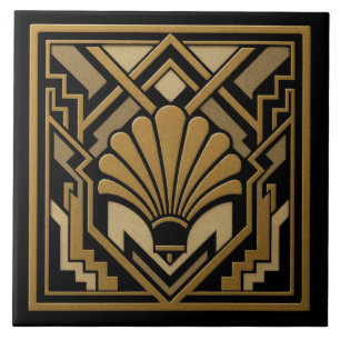 Art Deco Muschel-Design Fliese