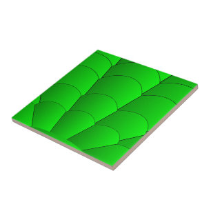 Art Deco Muschel Design Grüne Tile Fliese