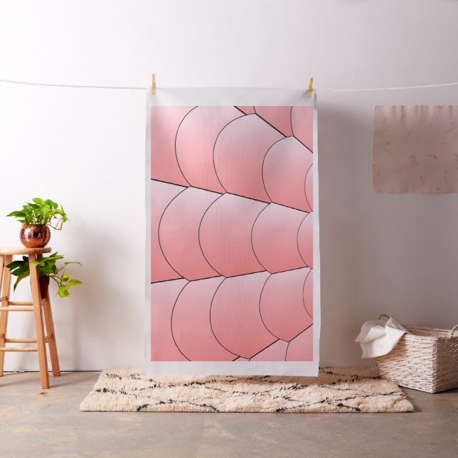 Art Deco Muschel Design Rosa Stoff (Beispiel)